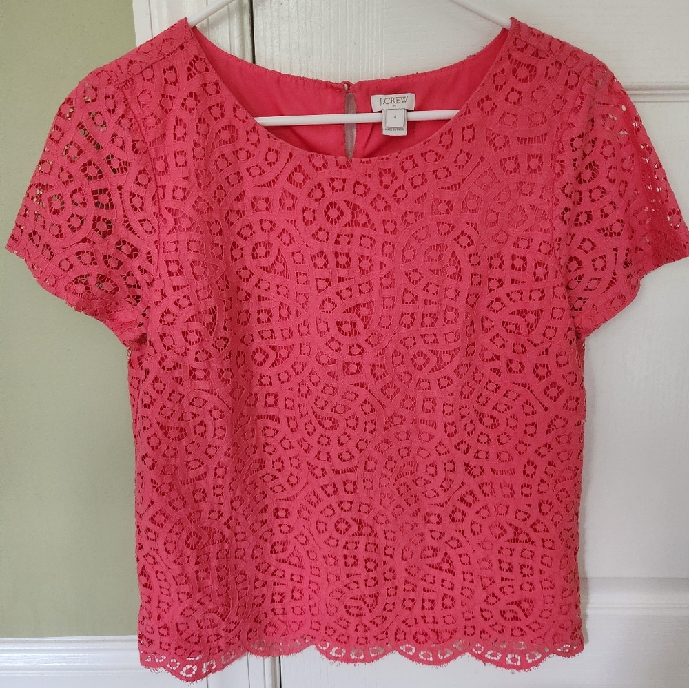 J Crew Lace Detail Blouse